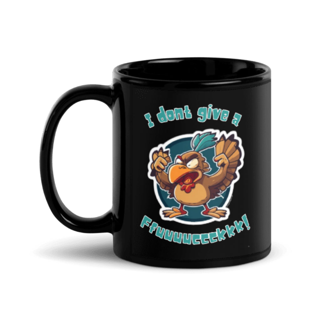 IDGAF! Black Glossy Mug