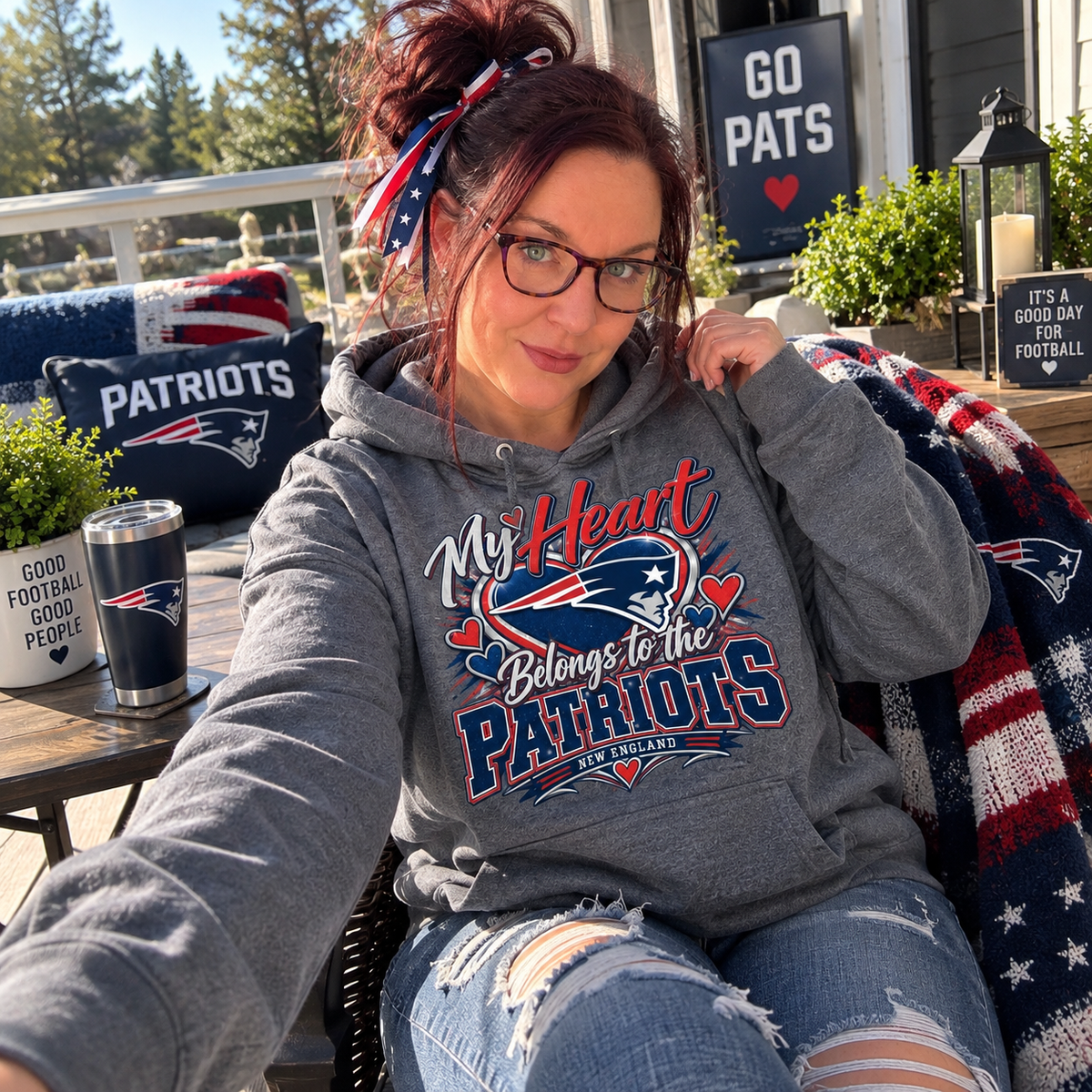 My heart belongs to the Pats Unisex Hoodie